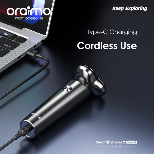4c5f408062eecb28ef9dc7f1bdcaeb976583afba74510 oraimo Smart Shaver 2 Magnet 3D Dual Ultra-thin Shaver