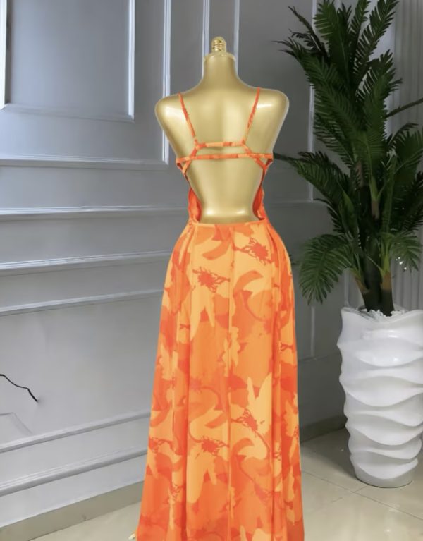 Elegant Pink Cut-Out Maxi Dress